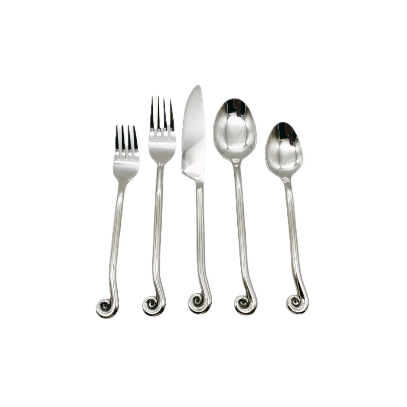 Spiral Handmade Silver Cutlery Set